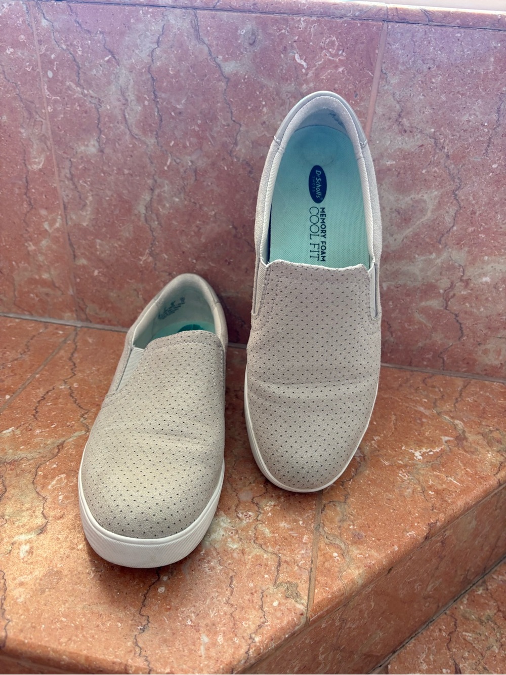 Dr. Scholl's Women's Slip-On Perforated Moccasins in Light Beige